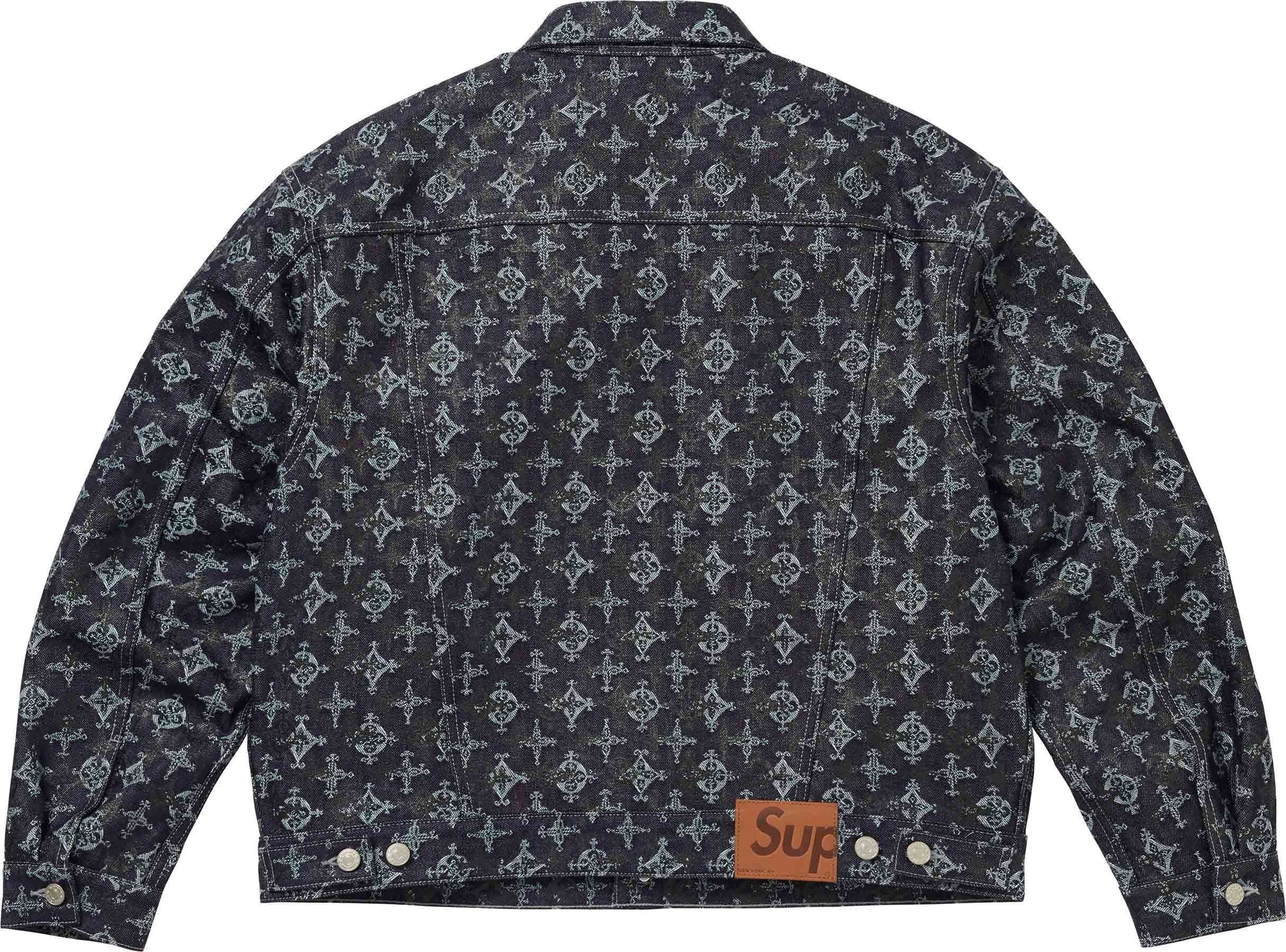 Overprint Jacquard Denim Trucker Jacket view 5
